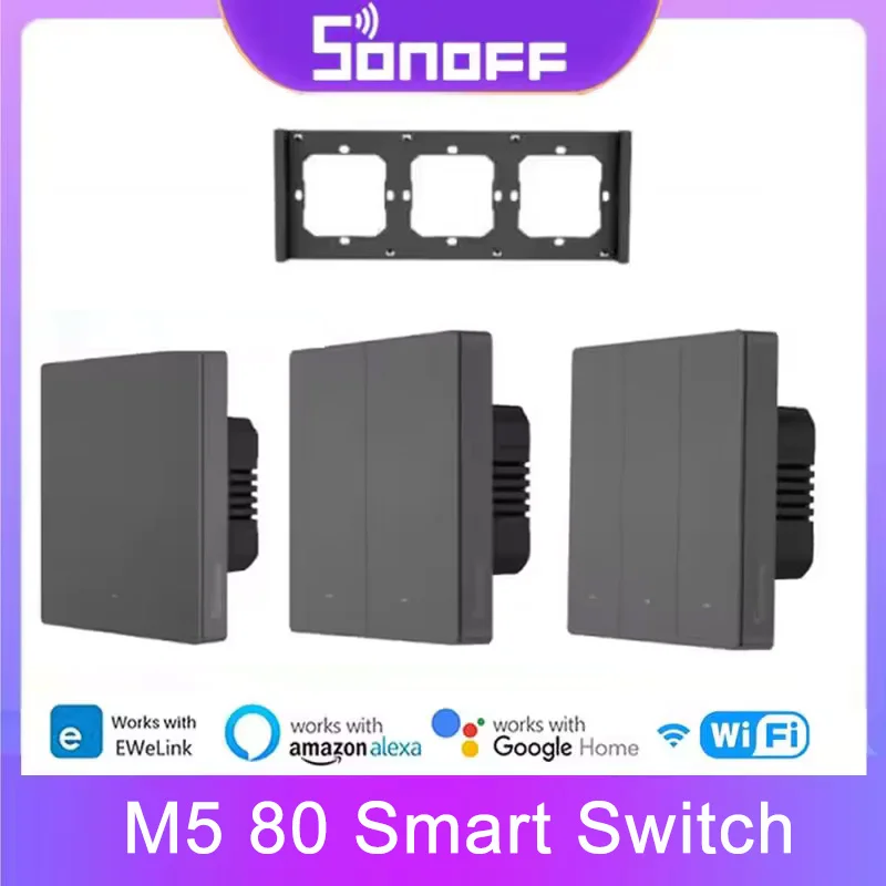 SONOFF M5 80 Type SwitchMan WiFi Switch E-WeLink Remote Smart House 1/2/3 Gang Wall Button Switch Works Alexa Google Home Alice