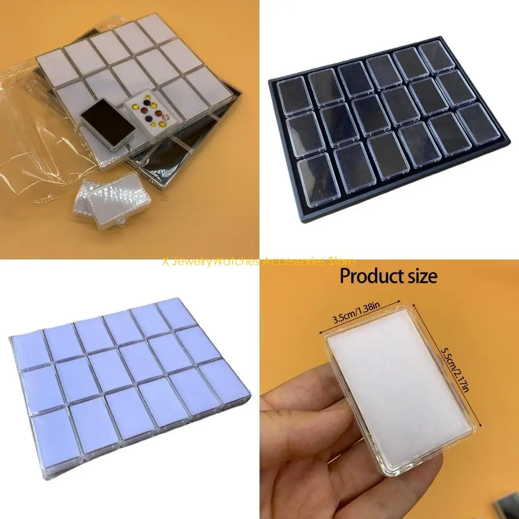 

31 кд 18pcs Clear Jewelry Display Boxes Акриловые организаторы хранения контейнеры контейнеры