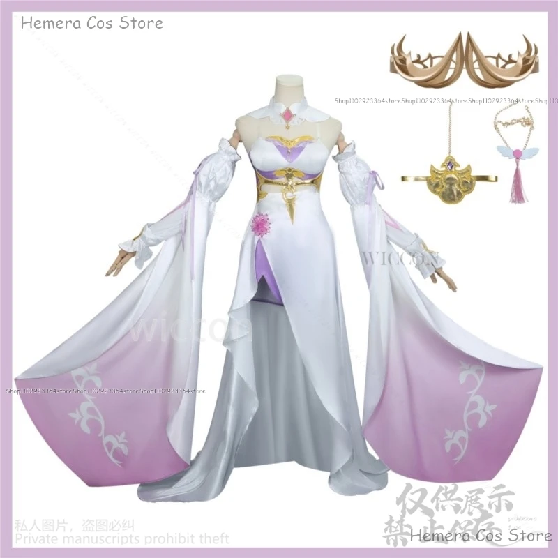 Anime Game Honkai Impact 3 Cosplay Elysia Costume Angel Returns Powder White Evening Dress Wig Woman Christmas Customized Suit