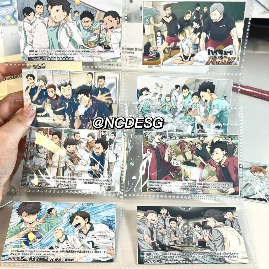 9Pieces/Lot Not Original Anime Haikyuu Mixed Collective Photo 3-inch Small Card Small Cards Card Mobile Phone Holder Fans Gift