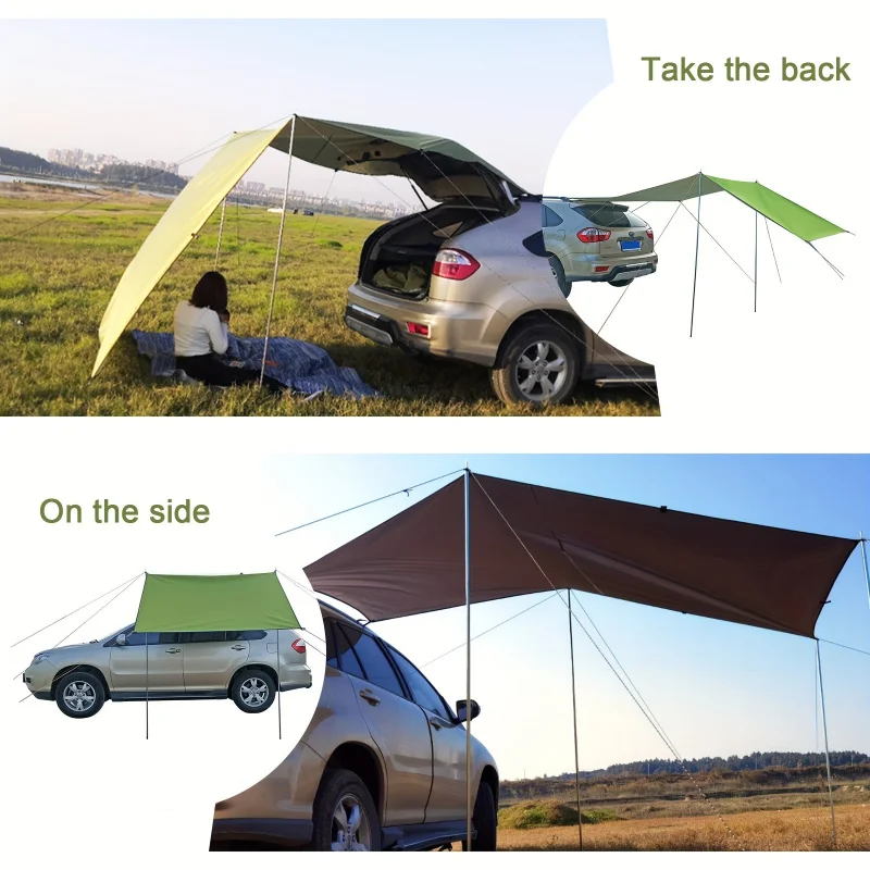 

1pc Outdoor Camping Tent Car SUV Side Awning，SunshadeAwning，Windproof Sunshade Awning，