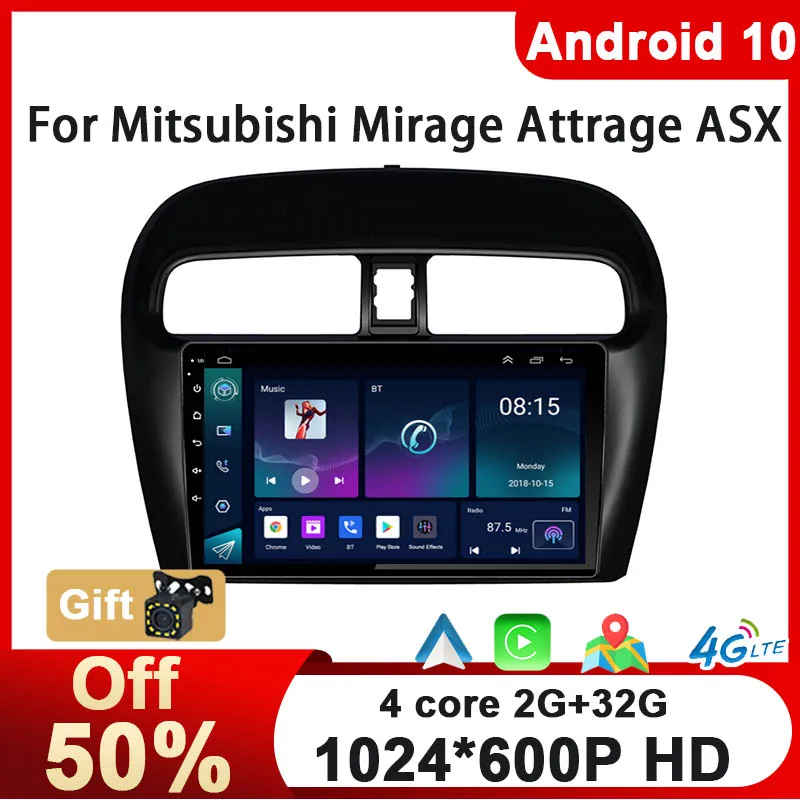 New Style GPS Navigation For Mitsubishi Mirage Attrage 2012 - 2019 Android 10 Car Radio Multimedia Player Video Car play