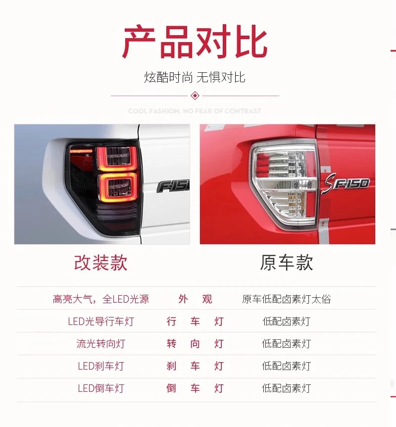 

Автомобильный светодиодный задний фонарь для Ford F-150 F150 Raptor 2009 2010 2011 2012 2013 2014 Задний тормозной сигнал поворота Задние фонари в сборе