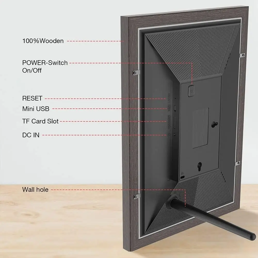 إطار صور رقمي كبير 15.6 بوصة 32 جيجابايت واي فاي 1920 * 1080 IPS FHD شاشة تعمل باللمس إطار صورة رقمي ذكي، قابل للتركيب على الحائط