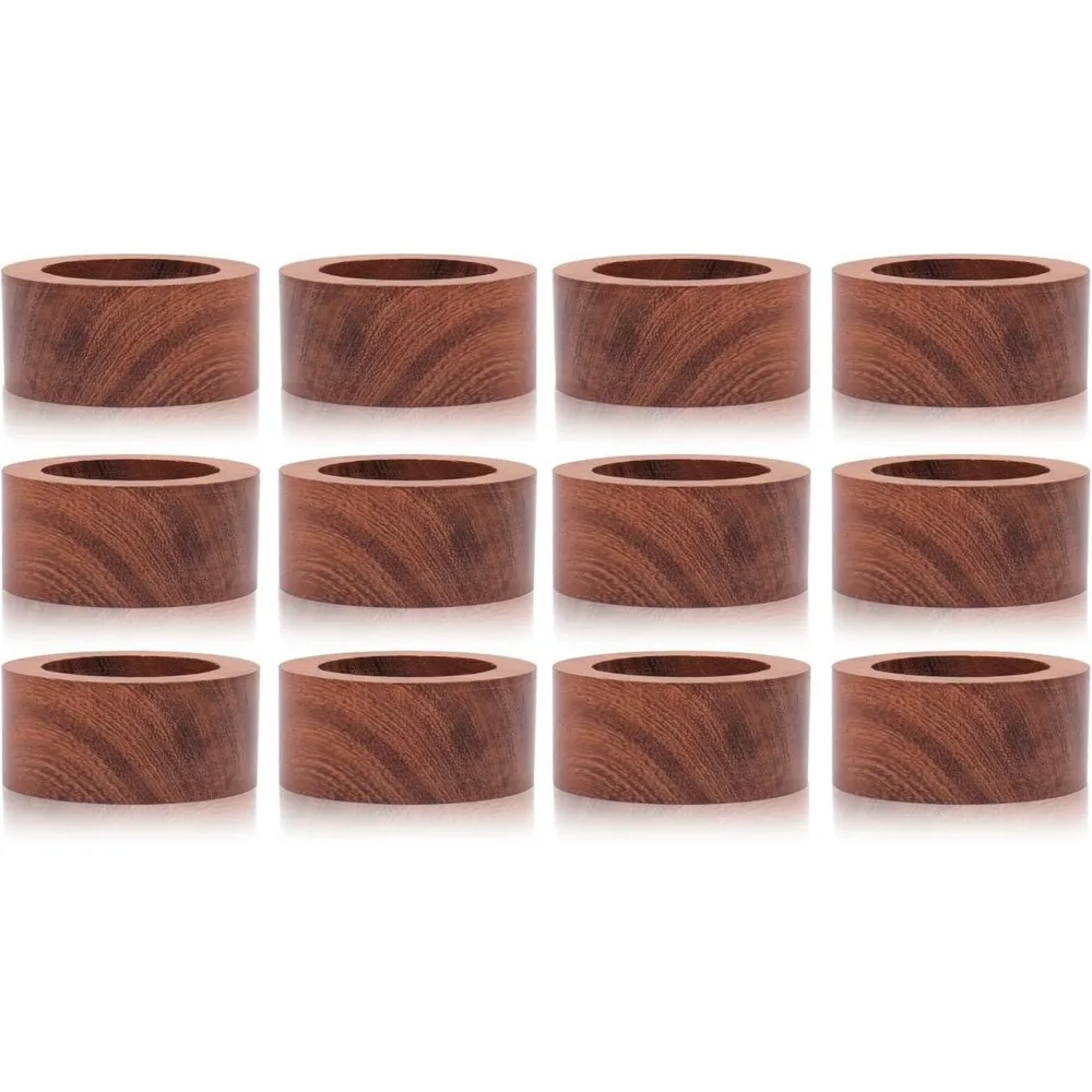 

Деревянные кольца для салфеток Набор из 12 держателей для салфеток с пряжками для столовой, юбилея, дня рождения, ужина, Рождества, вечеринки по столу