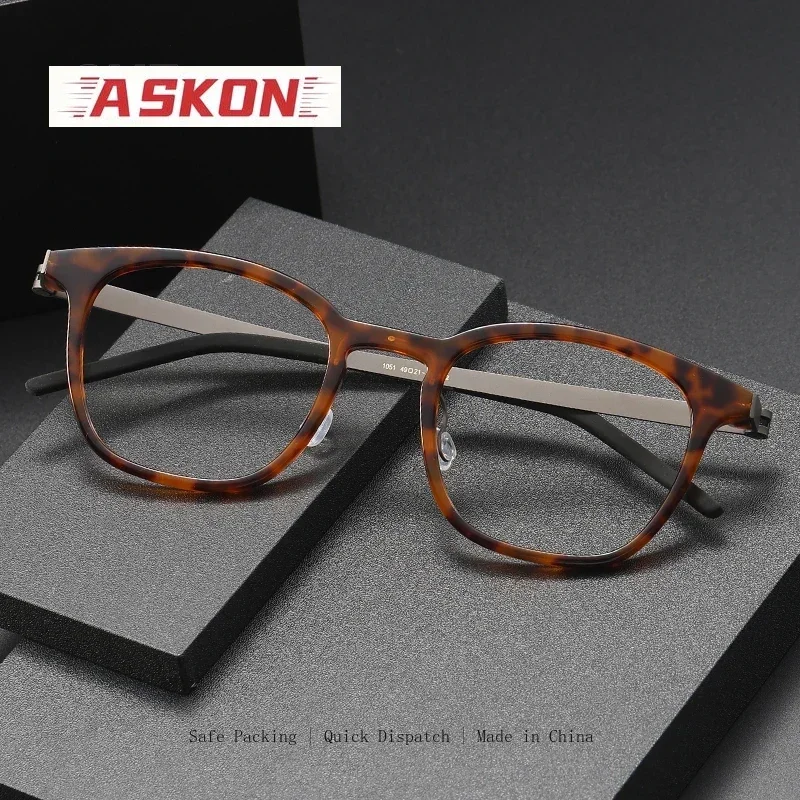 Acetate pure Titanium Screwless Eyewear Retro Vintage Eyeglasses Frames Men Women Round Denmark Glasses Frame male spectacles