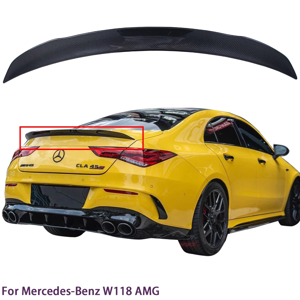 

For Mercedes-Benz CLA W118 C118 AMG Style Carbon Fiber Rear Spoiler Trunk Wing 2019-2025