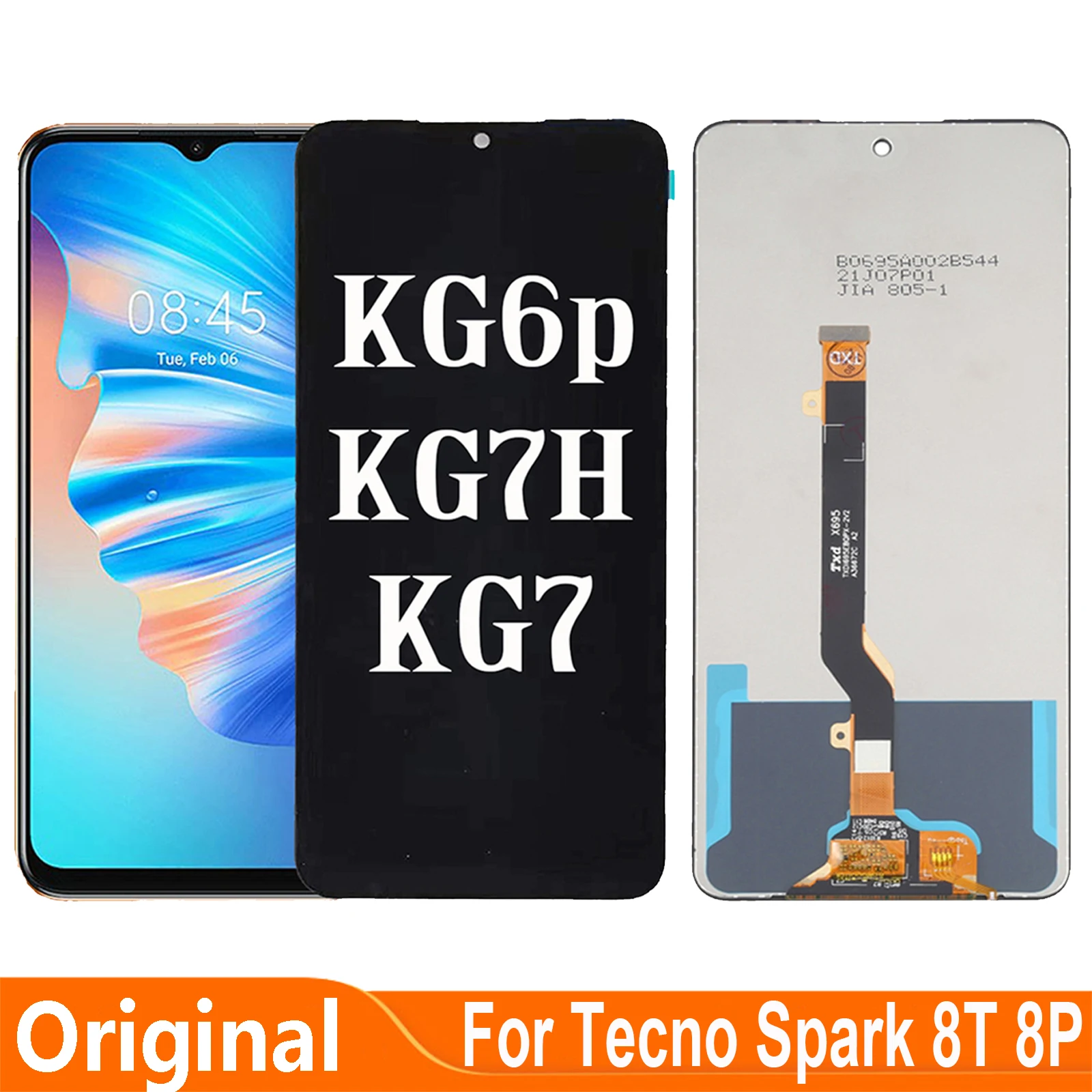 

Original 6.6'' For Tecno Spark 8T 8P KG6p KG7H KG7 LCD Display Touch Screen Digitizer Assembly For Tecno Spark8T Spark8P LCD