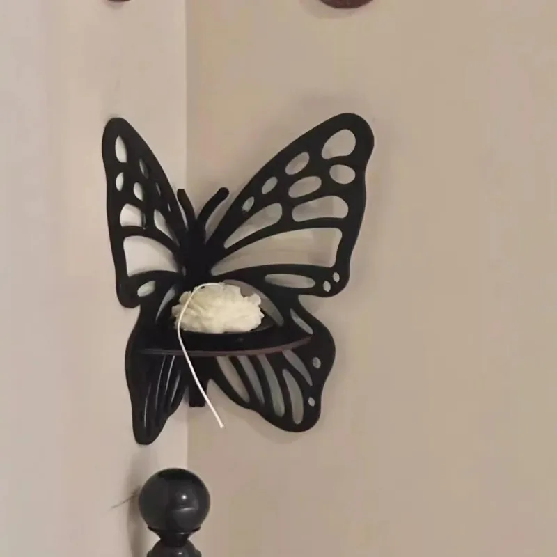 Rak pajangan kristal Retro mengambang, rak dinding kayu untuk lilin dan batu dekorasi ruangan elegan Ideal untuk estetika rumah