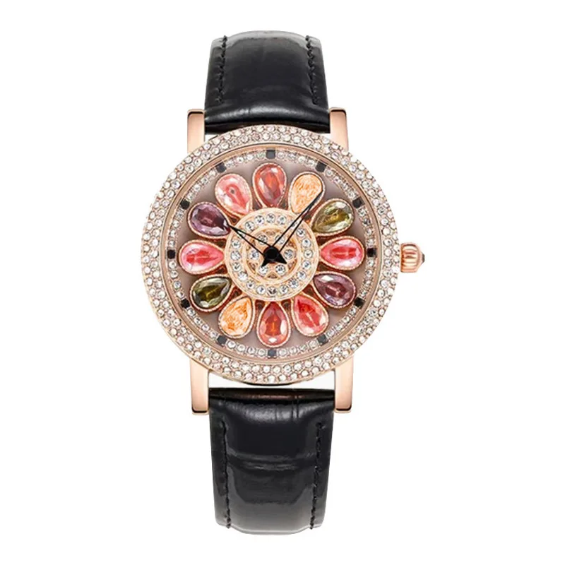 Top Brand Spin Rotating Watch Women High Quality New Fashion Women Watches Quartz Luxury Crystal Diamond Ladies Watch