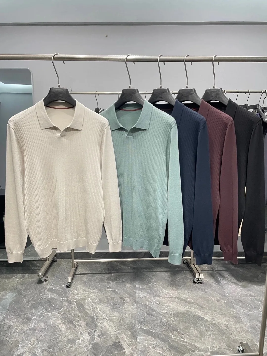 

MHTO Men's Knitted Wool Blend Long Sve irt Collar Faion Casual Wear Resistant Autumn Winter Seasonal Clothing