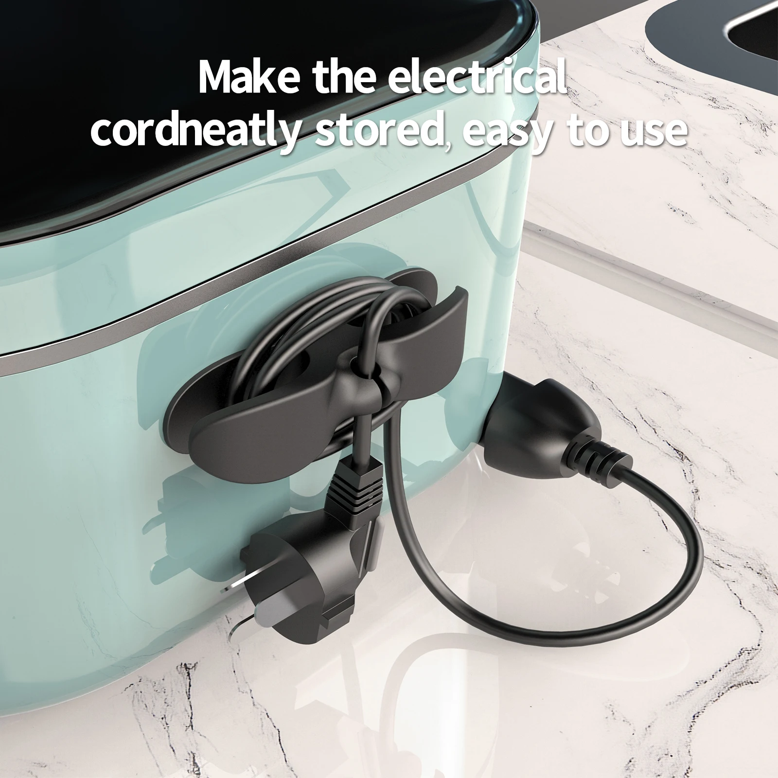 Cord Organizer For Appliances,UMUST Kitchen Appliance Cord Wrapper,Cord Winder,Newest Designed Cord Holder,Stick on Coffee Maker