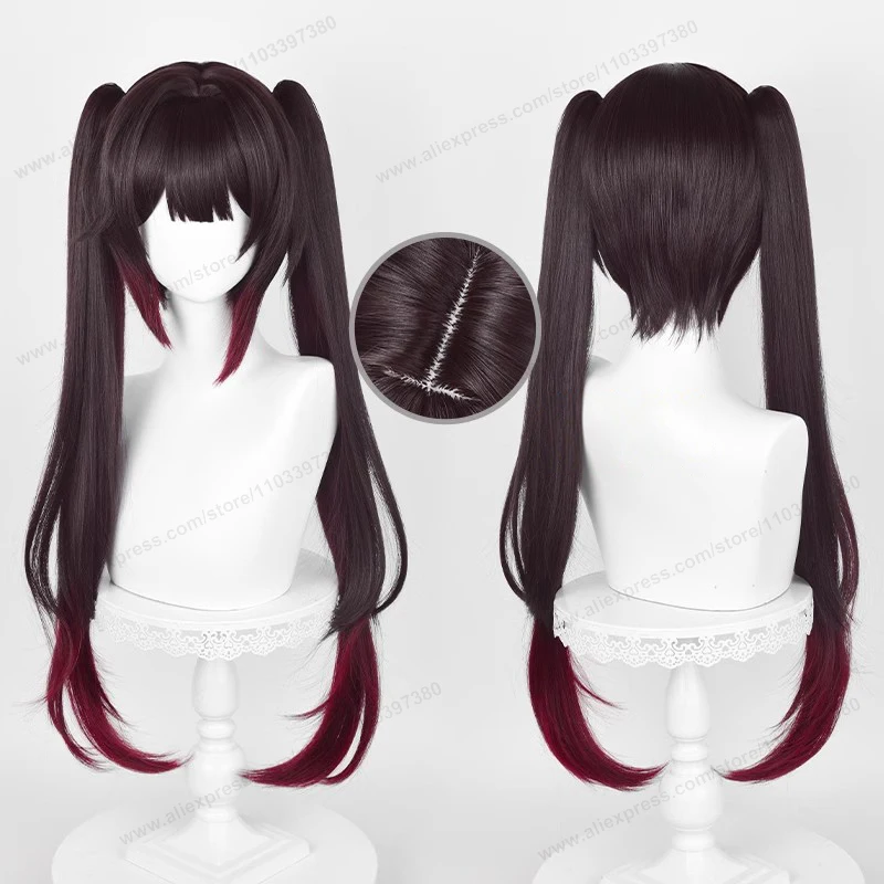 Honkai: Star Rail HSR Sparkle Cosplay Wig 72cm Long Brown Red Gradient Hair Anime Heat Resistant Synthetic Wigs