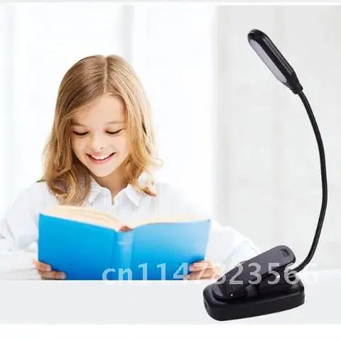 LED Eye Protection Book Night Light Adjustable Mini Clip-On Study Desk Lamp Battery Powered Flexible for Travel Bedroom Reading