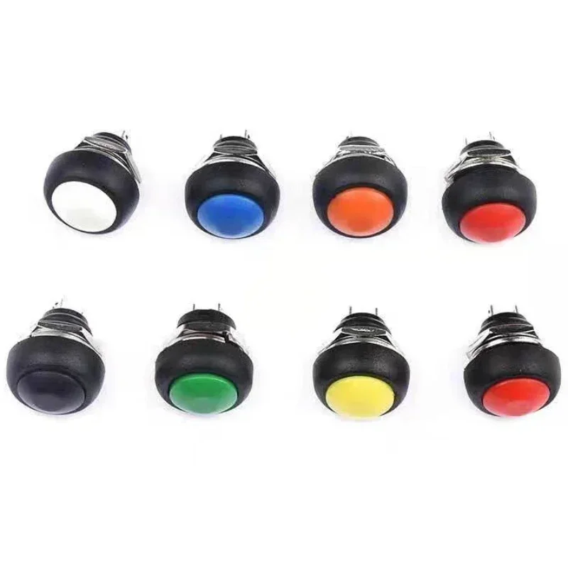 10PCS Mini 2Pin Switch 12mm 1A waterproof switch PBS33b 12v momentary Push button Switch reset Non-locking PBS-33b