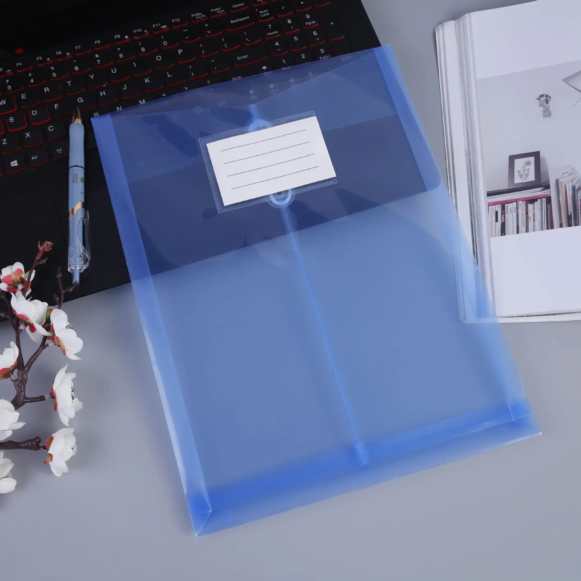 50pcs lots Thickened A4 File Bag with Note Sticker Office Business Bag Holder Student Test Paper Storage Bags Label Tab