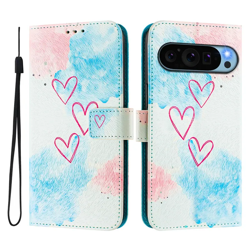 Retro Flower Design Wallet Leather Case For Google Pixel 9A 9 Pixel9 Pro XL 5G GTF7P GXQ96 Coque Magnetic Flip Cover Phone Bags #6