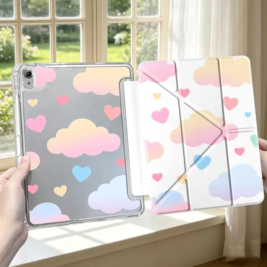 Soft Gradient Cloud Design With Pen Slot Cover Tablet Case For iPad 10th Gen 12th 11th Pro 13 2025 2026 9th Mini 7 6 5 Air 8 M2