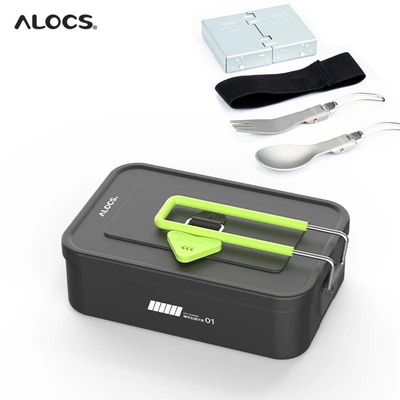 ALOCS 0.9L Outdoor Lunch Box Bento Dinner Food Snack Storage Container Heatable Portable For Camping Hiking Backpacking