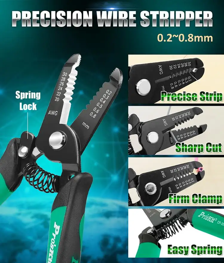 

Pro'sKit PK-1938M Professional Telecom & Networking Tool Kit with Ratchet Crimper for Network Setup and Monitoring Systems