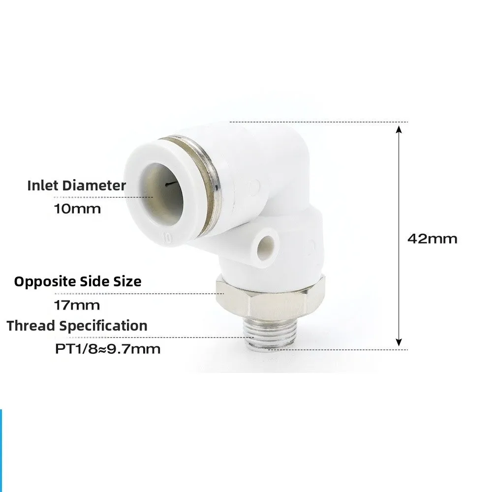 Plastic Air Fitting Pneumatic Adaptor Male Thread 90 Degree Elbow Push To Connect Air Tube Fitting with Mounting Hole