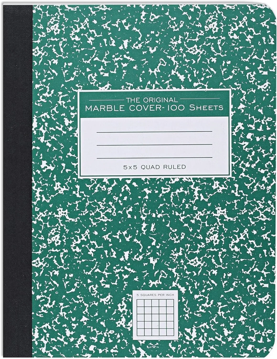 

Hard Cover Green Marble Composition Notebook: Graph Ruled, 100 Sheets (200 Pages), 9.75x7.5 Inch, Made In USA