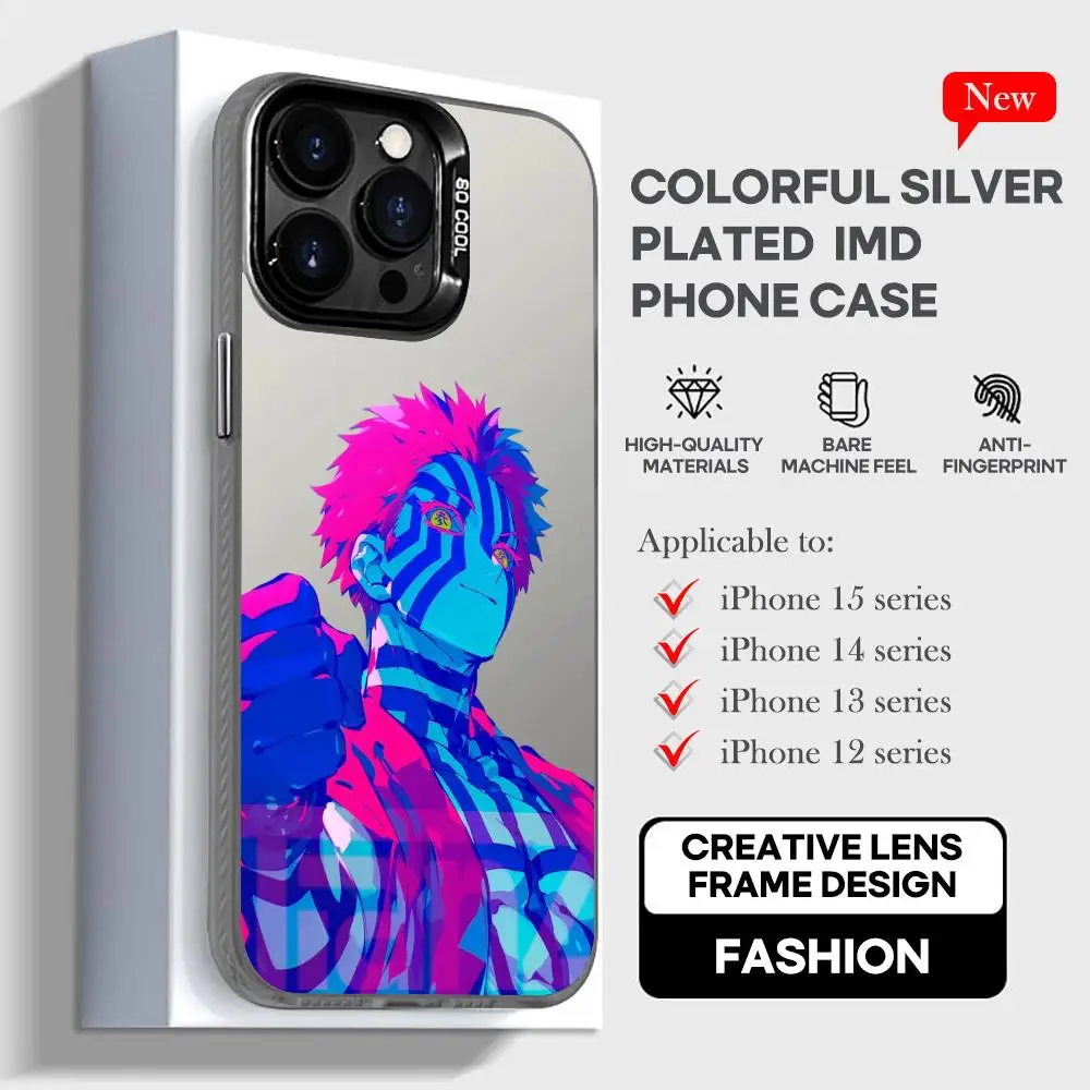 Чехол для телефона D-Demon Anime Slayer IMD Colorful Silver Подходит для iPhone 16, 15, 14, 13, 12, 11 XS Pro Max Twelve Kizuki Чехол для телефона D-Demon Anime Slayer IMD Colorful Silver Подходит для iPhone 16, 15, 14, 13, 12, 11 XS Pro Max Twelve Kizuki