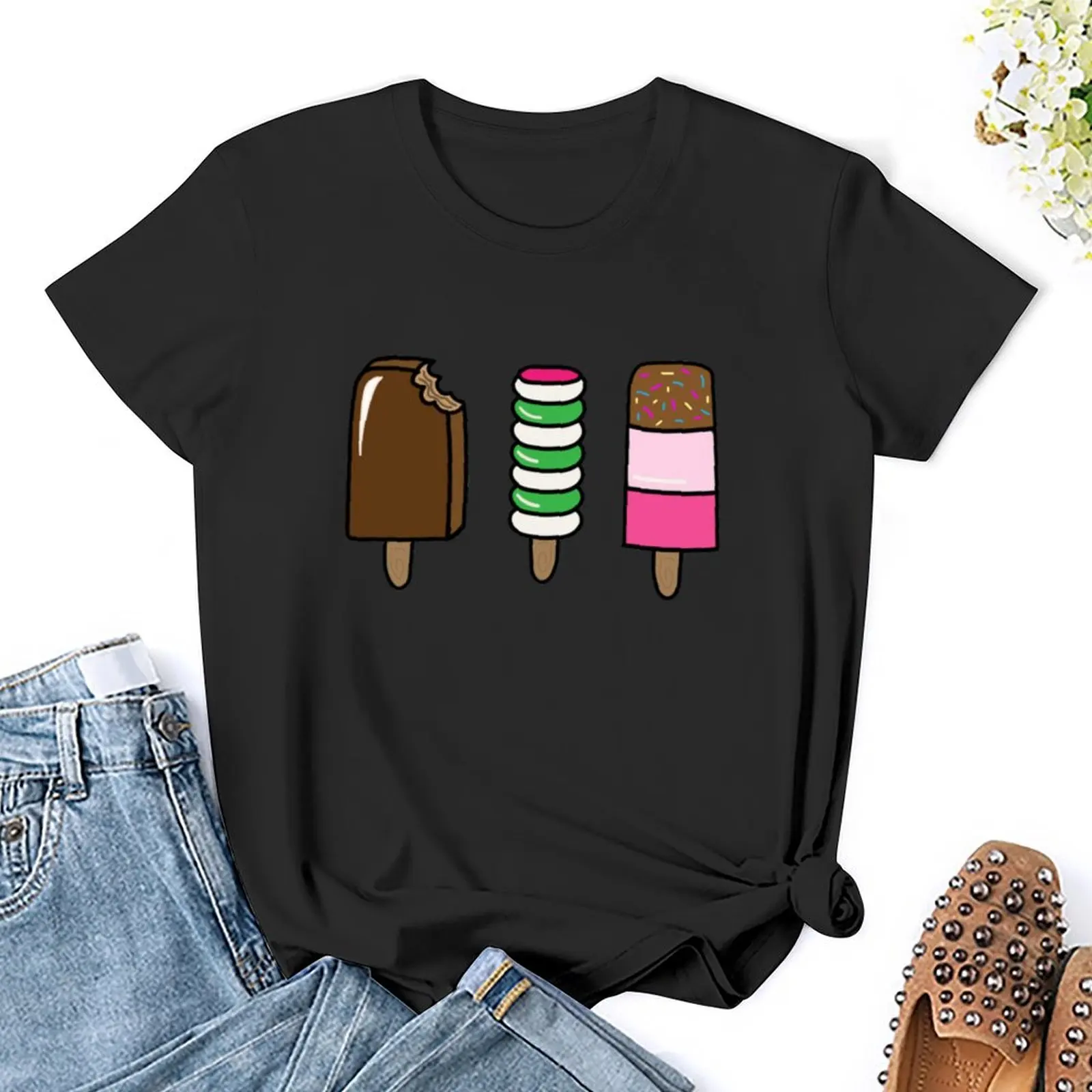 Ice Lollies T-Shirt summer tops shirts graphic tees vintage clothes Top Women