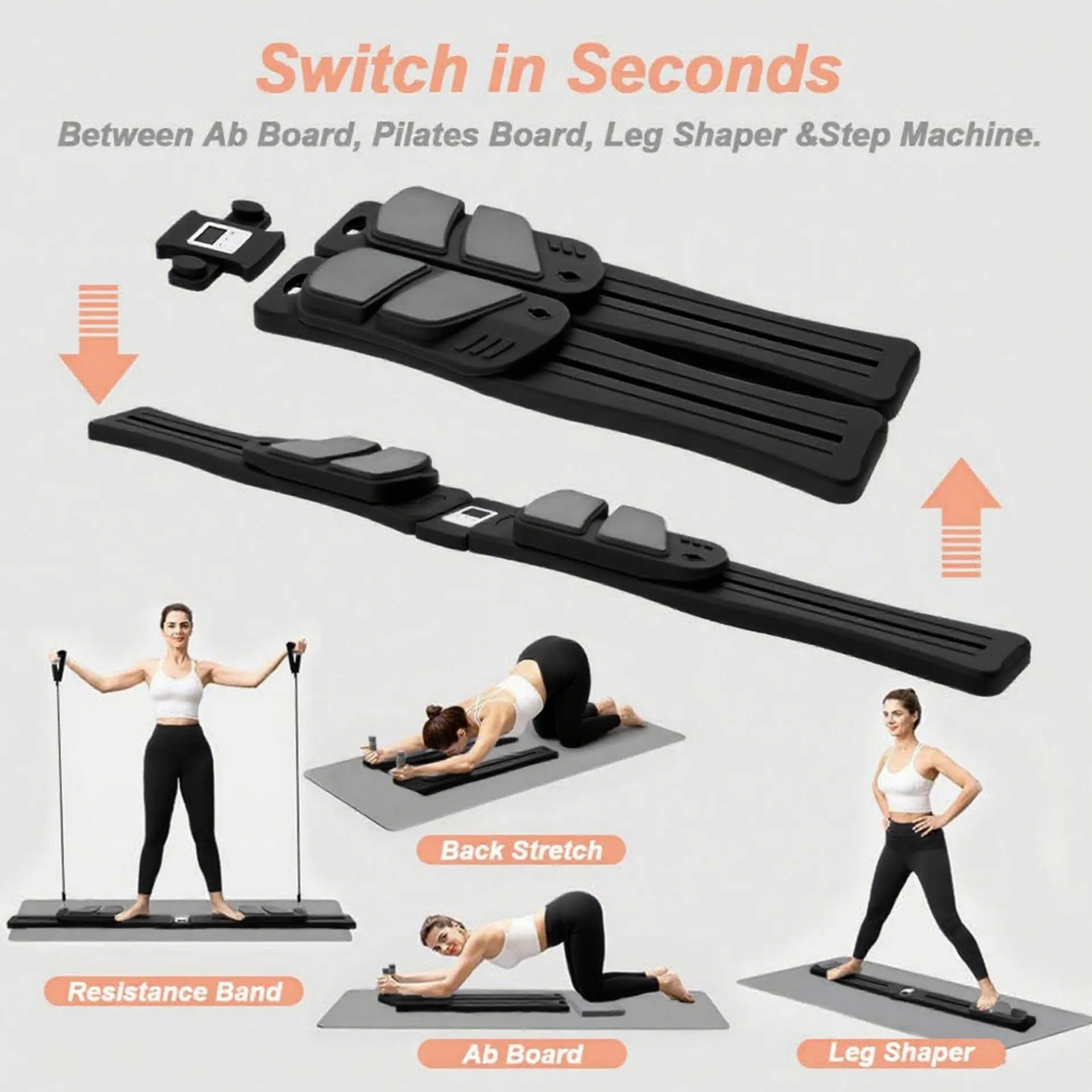 

Split Multifunctional Abdominal Board Automatic Rebound Abdominal Wheel Ski Machine Fitness Pilates Home Training Equipment