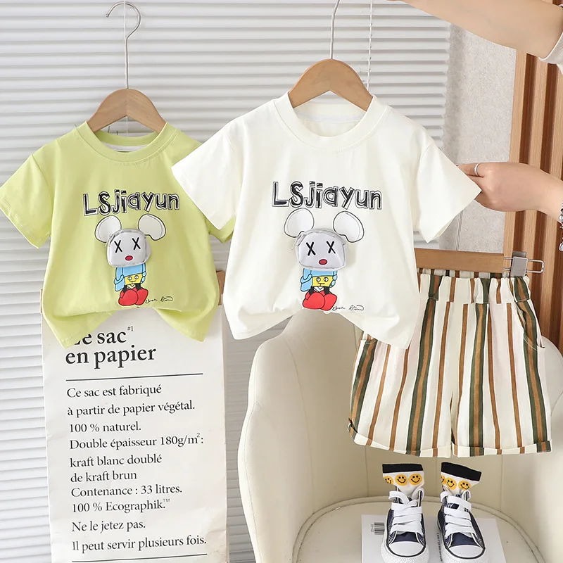 

Baby Boy Infant Clothes 2024 Summer Children's Suits for Kids Boys Casual Short Sleeve T-shirts and Shorts Boys 2 Piece Outfit