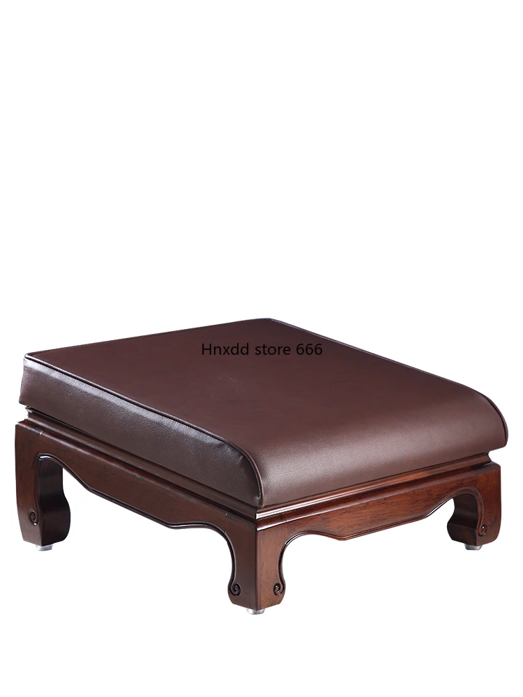 Solid wood leather four-foot big worship mat, worship Buddha seat cushion