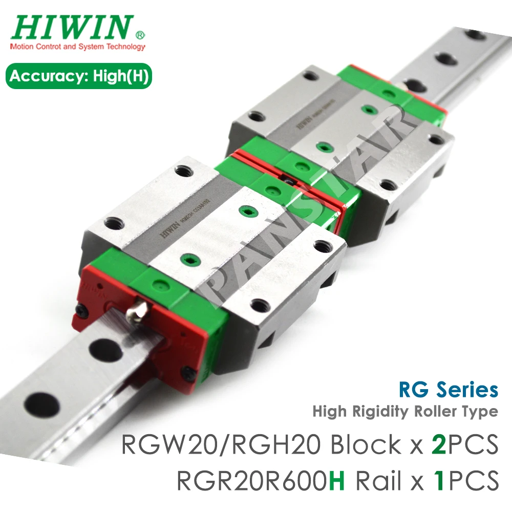 Original HIWIN RGW20 RGH20 High Rigidity Roller Guideway H Class ZB Preload Block Linear Guide CNC Machine High Precision Slider