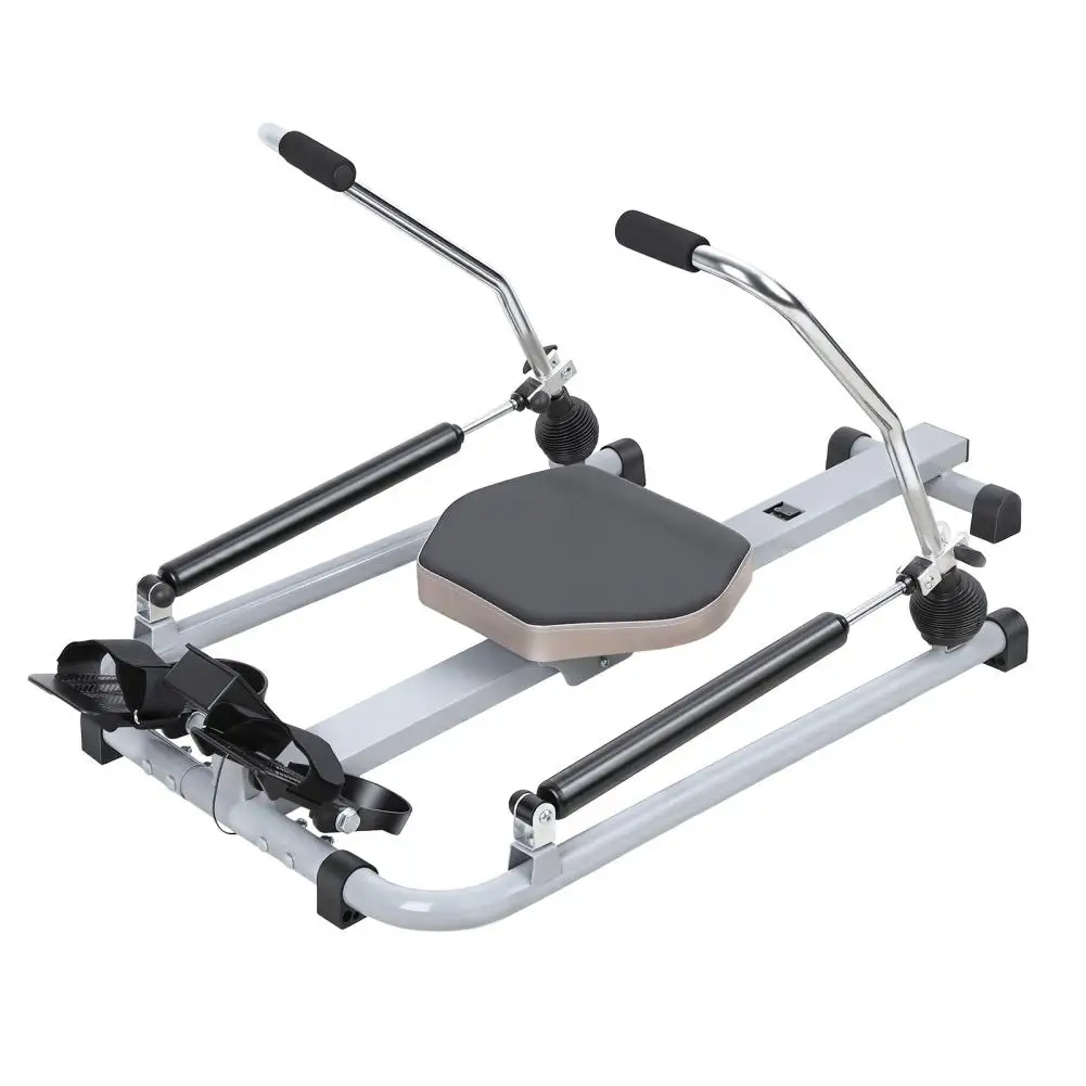 Home Hydraulic Rower With LCD Monitor Large Cushioned Seat, 265LBS Quiet Rowing Machine For Aerobic Exercise Fitness