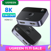 UGREEN 8K HDMI Splitter 4K 144Hz 2 In 1 Out for TV Xiaomi Xbox Series PS5 HDMI Cable Monitor Projector HDMI 2.1 Switch Switcher