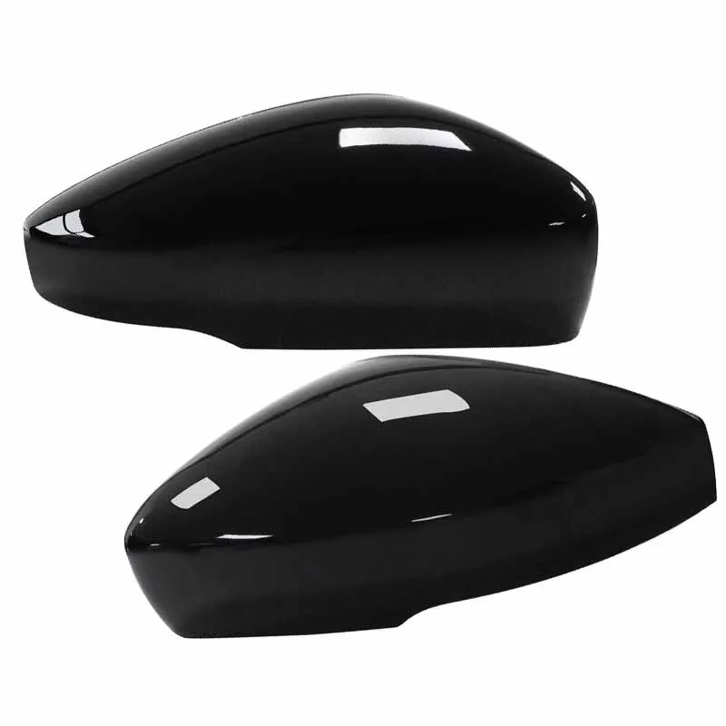 2x Auto-Rückspiegelabdeckungen, glänzend schwarz, für VW Polo 6R 6C 2009-2018/UP 2016+ 6R0857537 6R0857538 6R0857537B – Detail 1