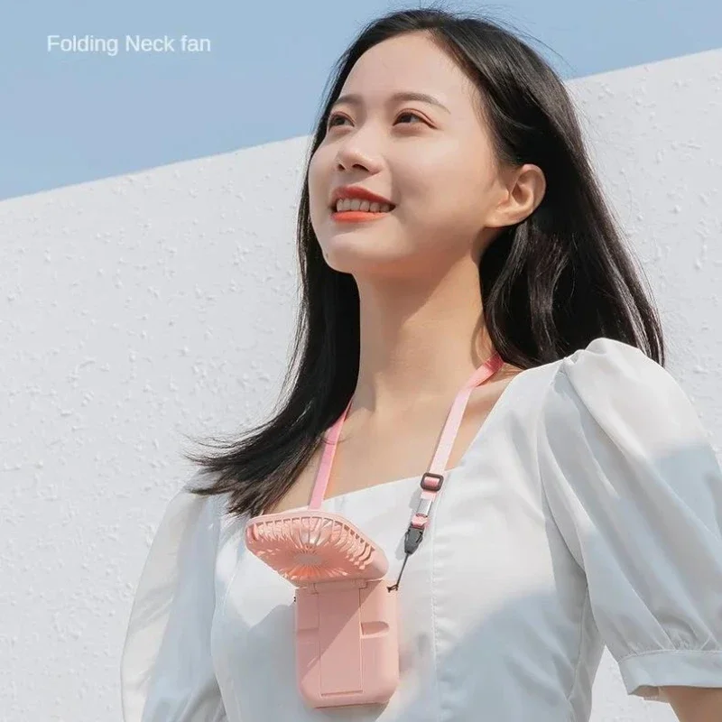 

Персональный вентилятор Портативный уличный вентилятор с громкой связью на шею Регулируемый USB перезаряжаемый маленький вентилятор 3000 мАч Power Bank Мини-ручной вентилятор