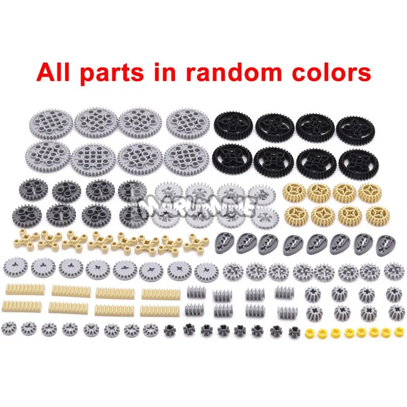 MARUMINE 120PCS MOC Technologie Gebäude Block Zahnstange Mechanische Ziegel Teile Auto Robat Zubehör 32498 46372 32072 4716
