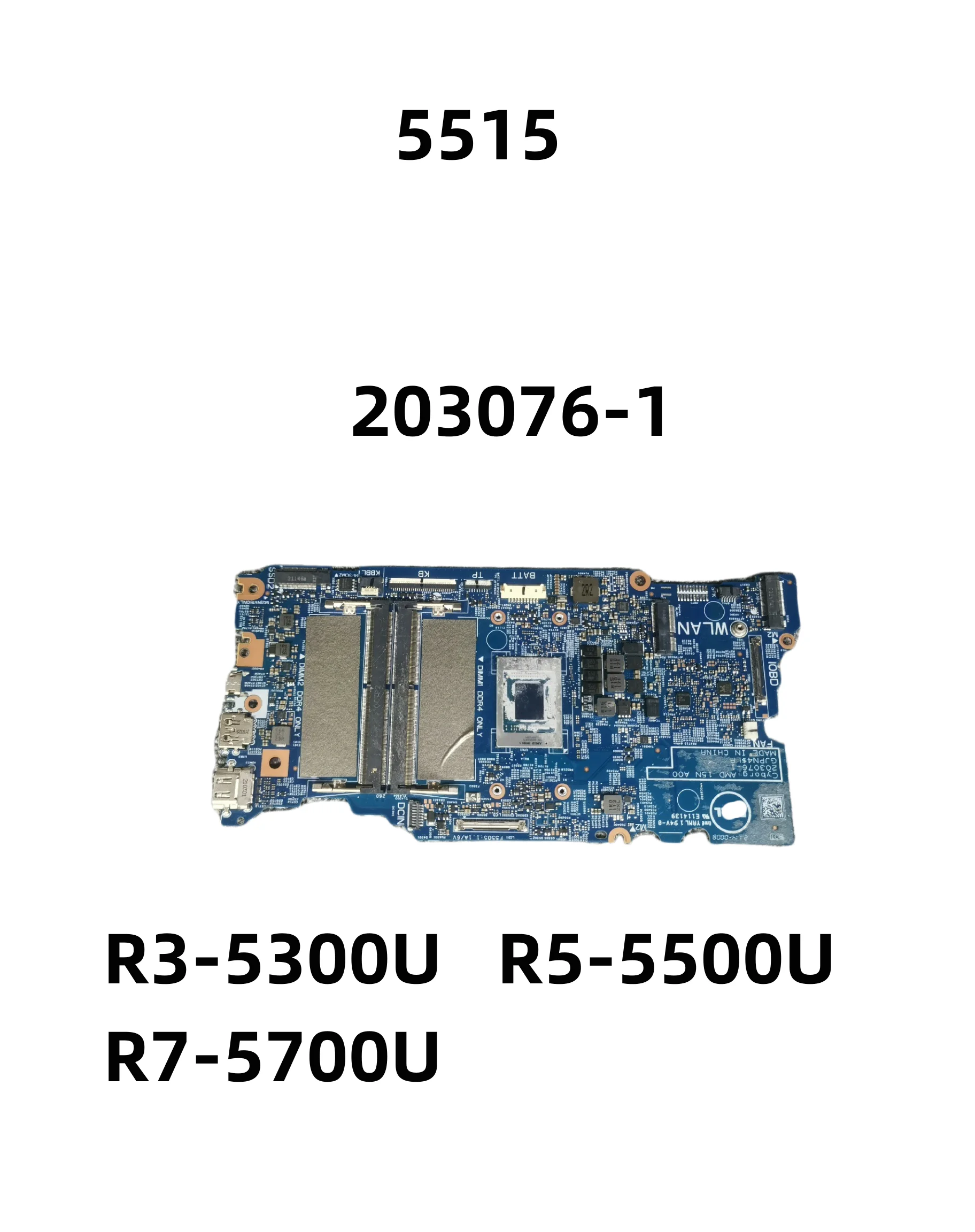 203076-1 With R3-5300U R5-5500U R7-5700U For Dell Inspiron 5515 Laptop Motherboard  Mainboard 0KDKG 0WCD6Y 100% Tested Perfectly