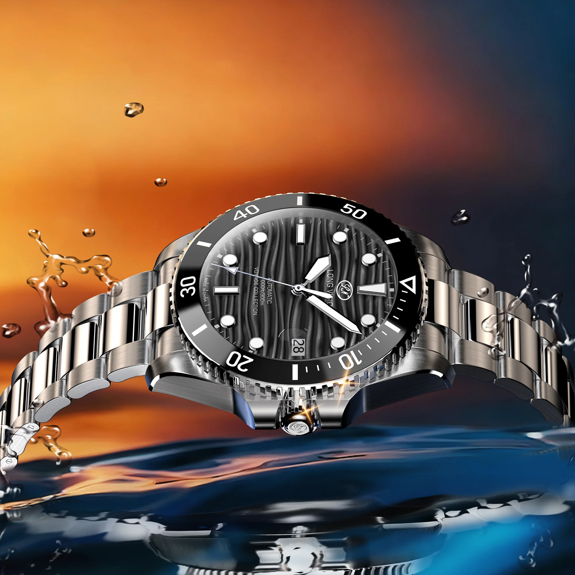 LONGVISION Wave Chaser Dive Watch, Automatic Mechanical Watch with SELLITA SW200-1 Movement, Premium Wristwatch