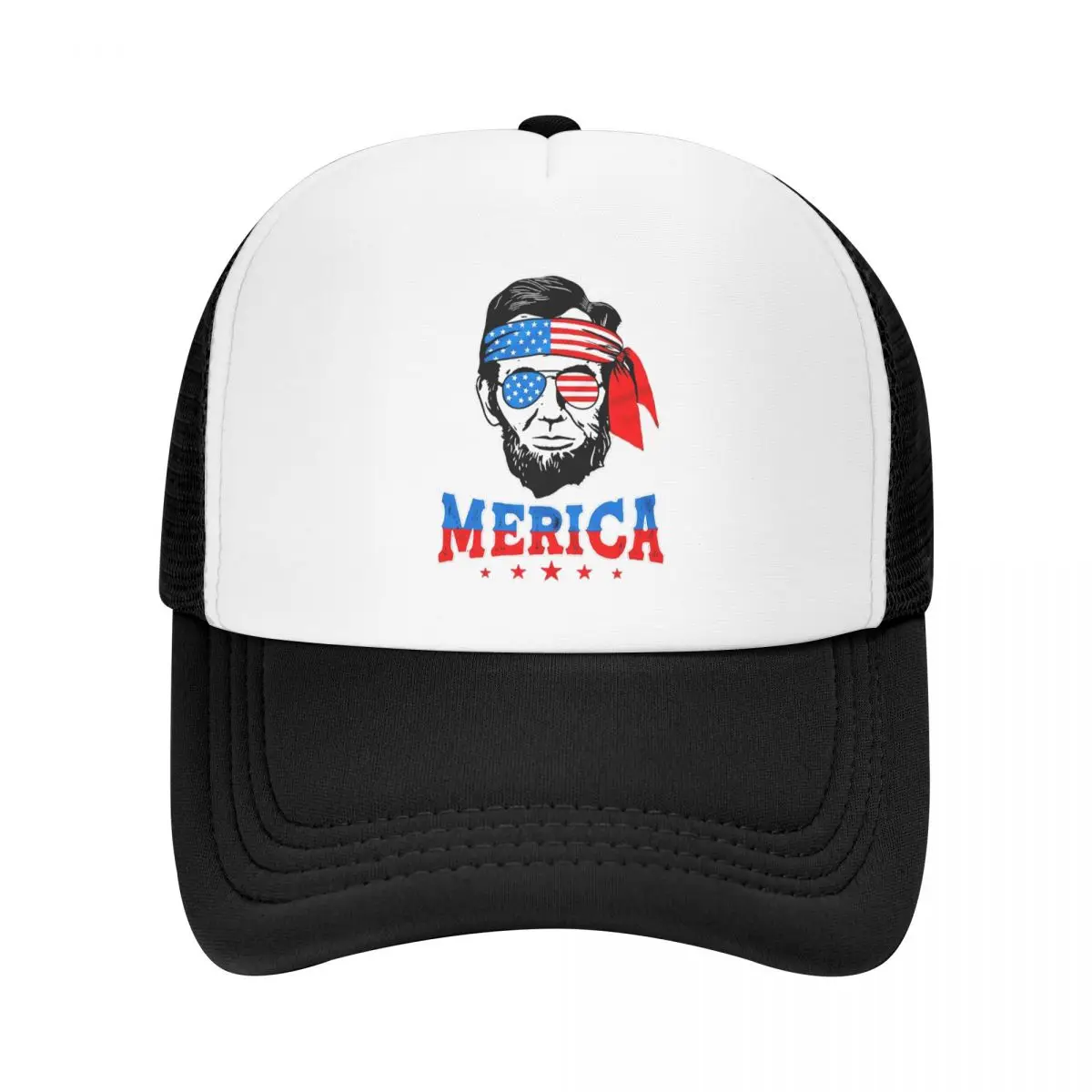 Merica Abraham Lincoln Cap Fashion Casual Mesh Baseball Caps Adjustable Hat Hip Hop Summer Unisex Baseball Hats Polychromatic