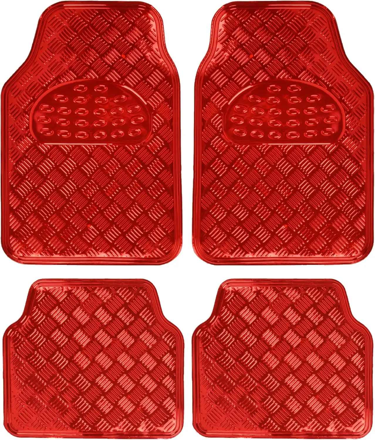 

Универсальные всепогодные автомобильные коврики с нескользящей основой, полный комплект (передние и задние) для легковых автомобилей, внедорожников, грузовиков - красные