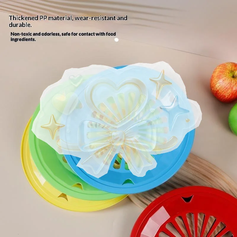 12Pcs Paper Plate Holders 10 Inch Reusable Plastic Round Paper Plate Dispenser With Snap In Grooves 5 Bright Colors For Party
