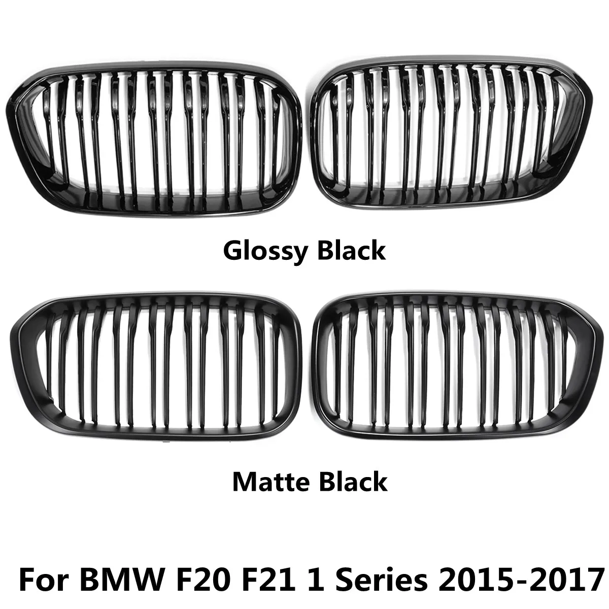 

RM-CAR Car Front Bumper Grilles Kidney Racing Grill For BMW 1 Series F20 F21 LCI 120i 2015-2017 Double Slat Replacement Grill