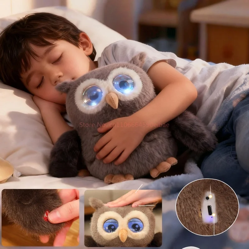 Neue 100 % echte AI Intelligent Toy Overseas Edition Sprachgespräch Eule Double Eyed Emotionen Wifi Interaktion Begleitpuppe