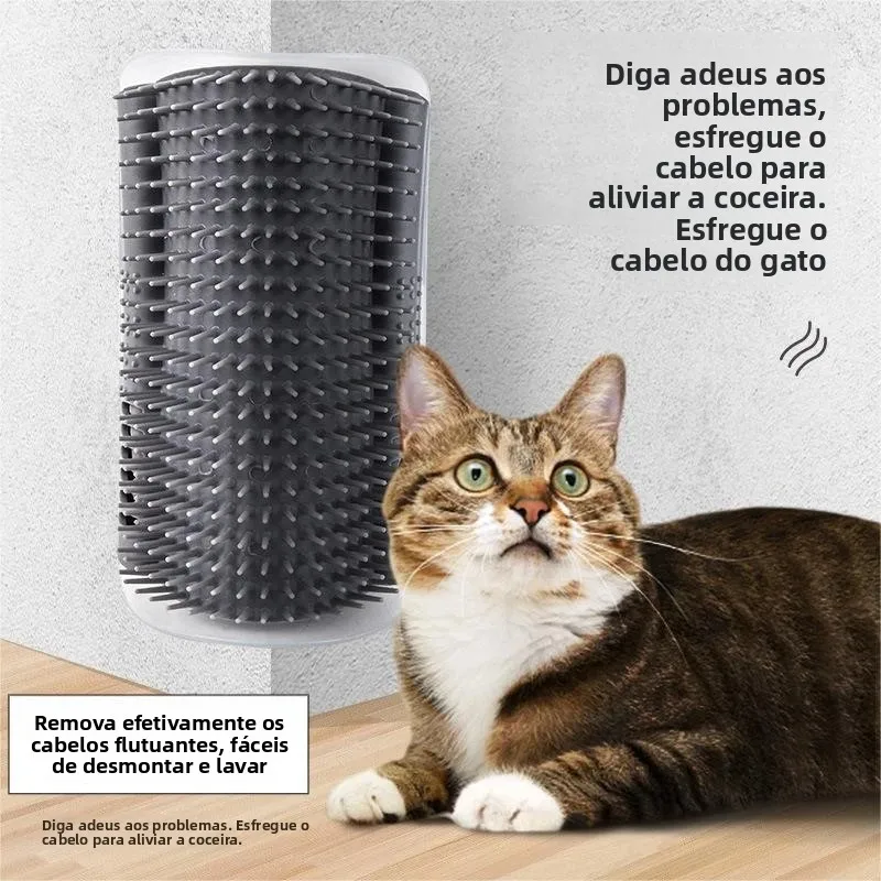 Arranhador de Canto para Gatos com Catnip, Brinquedo de Auto-Cuidado para Arranhar e Aliviar o Tédio, Durável, Interativo, Montável na Parede