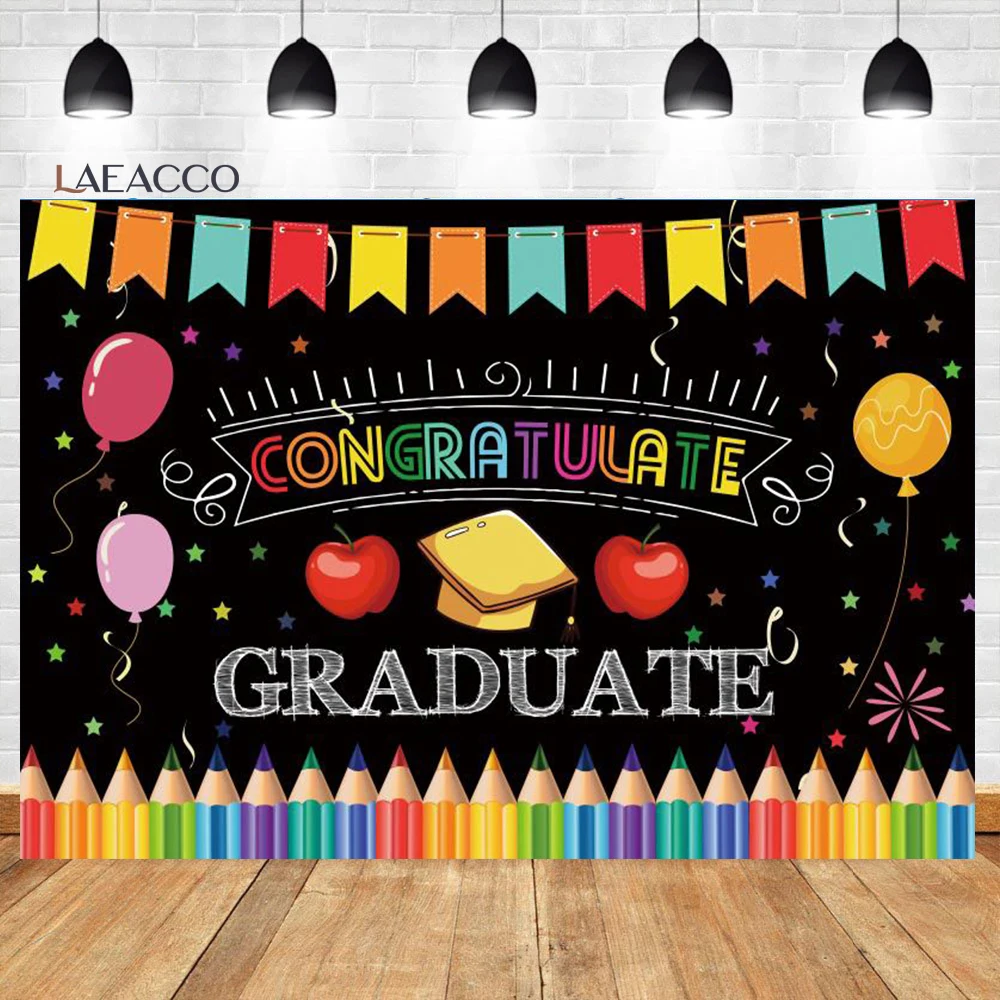 Laeacco Chúc Mừng Tốt Nghiệp Nền Con Cú Dễ Thương Quả Cầu Mẫu Giáo Trang Trí Trẻ Em Chân Dung Tùy Chỉnh Chụp Ảnh Bakcdrop