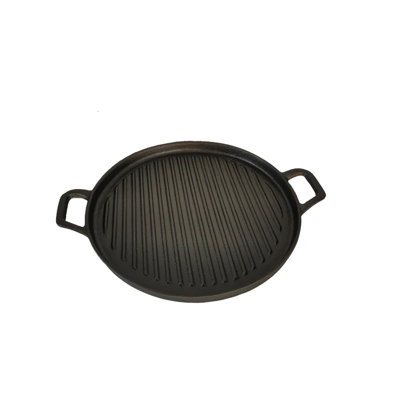 

30cm Cast Iron Uncoated Barbecue Grill Baking Pan