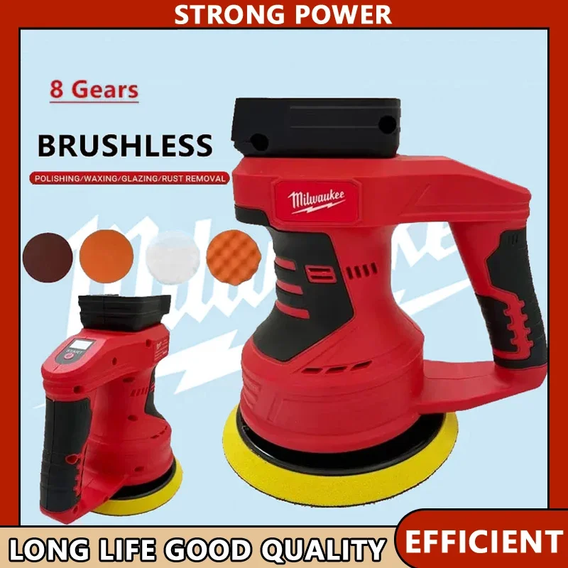 

Milwaukee for Waxing Sanding Sealing Cordless Car Polisher 8-Speed Brushless Electric 18V Battery Power Tools