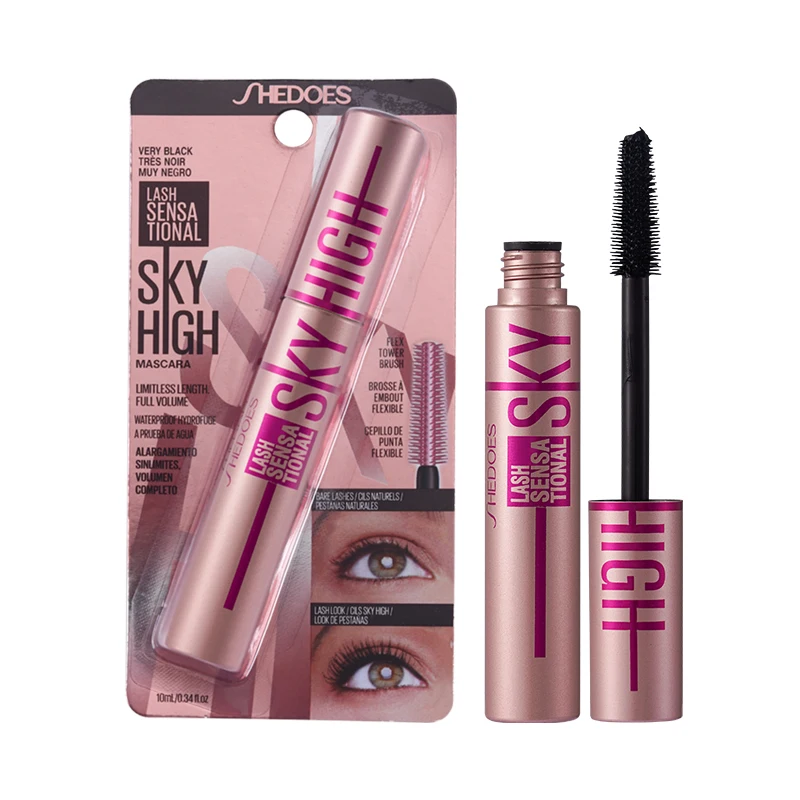 1PCS-SHEDOES Mascara 7D, long et bouclé, clair, imperméable, résistant à la sueur, pas facile à tacher, pas facile à enlever le maquillage, noir