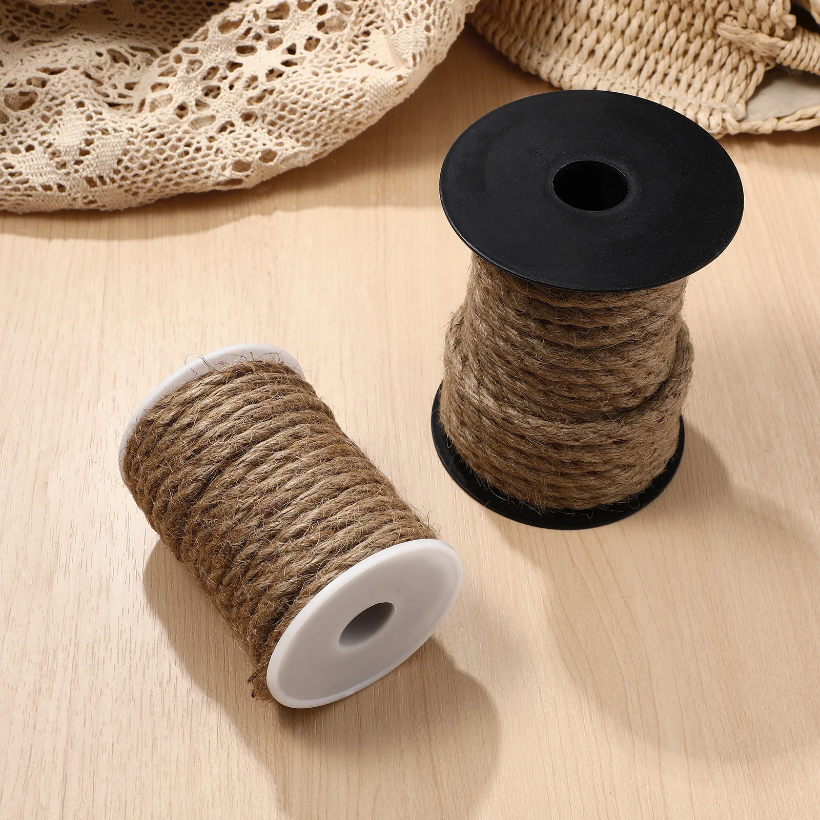 

2 Rolls Hemp Rope Cord Natural Craft Twine Strong Durable Lightweight for DIY Crafts Gardening Gift Tag String Binding